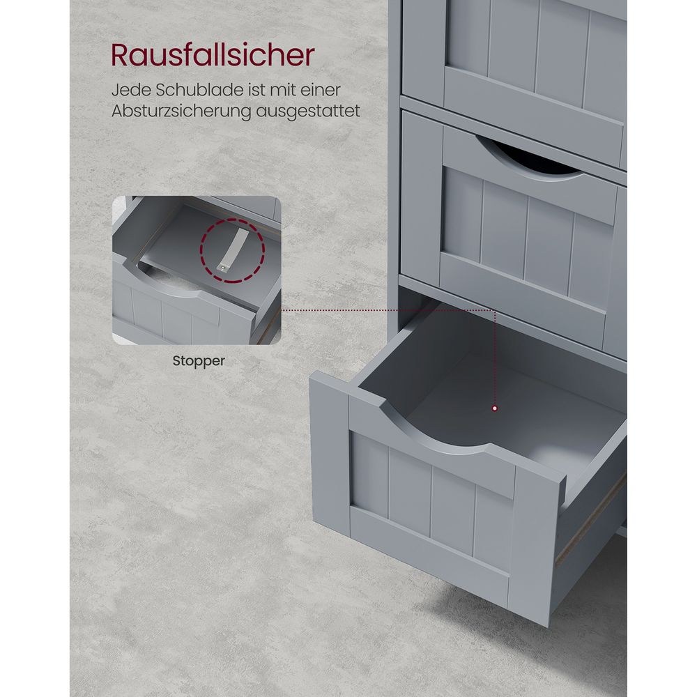 Badkamerkast - Ladekast - Opbergkast met Deur en Lades - 55 x 30 x 82 cm - De Vries Meubels