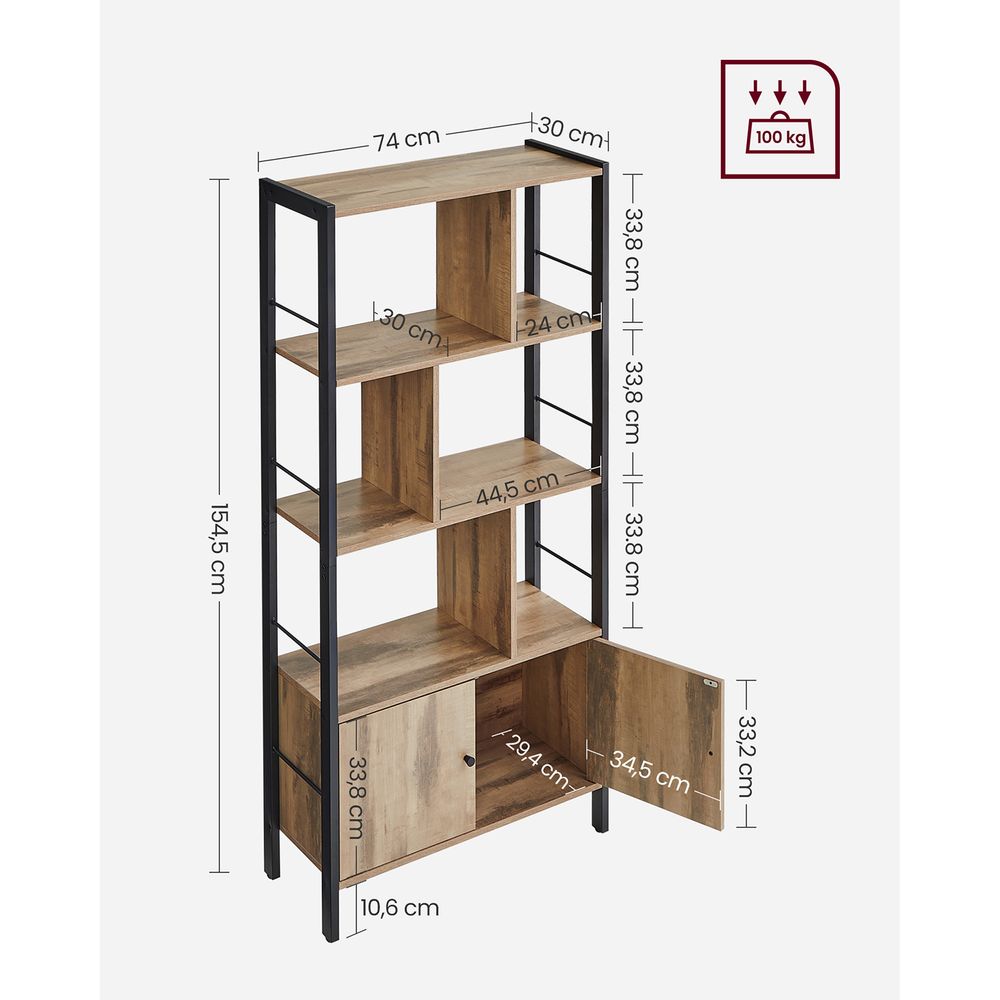 Industriële Boekenkast met Zigzag Design – Stijlvol & Functioneel - De Vries Meubels