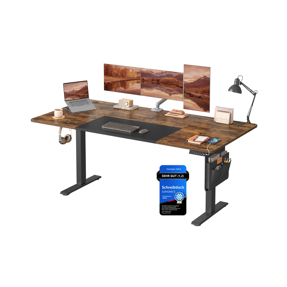 Elektrisch Bureau Bruin Zwart 180 x 80 cm