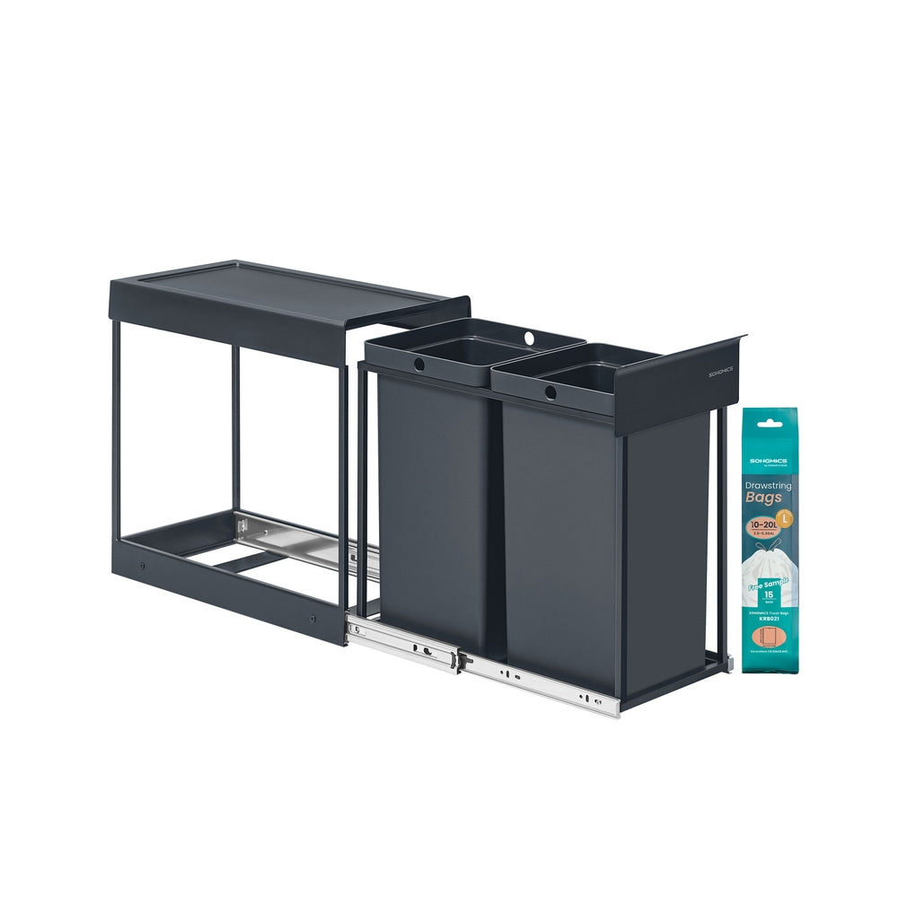 Inbouwprullenbak Grijs 2 x 15L