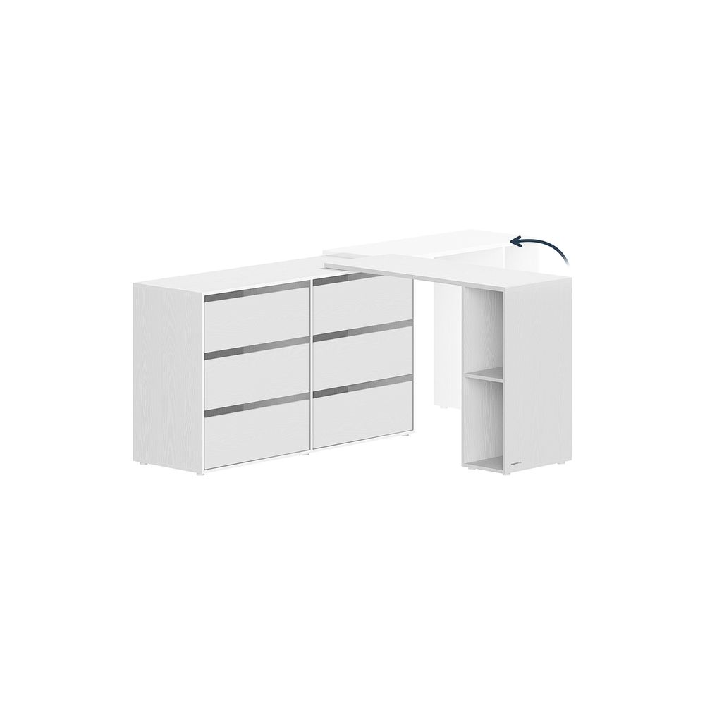 Kaptafel met 6 Laden - Verstelbare Kast - L - vorm - De Vries Meubels