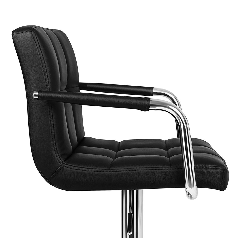 Set van 2 Luxe Barstoelen met Armleuning - Verstelbaar - Kunstleer - De Vries Meubels
