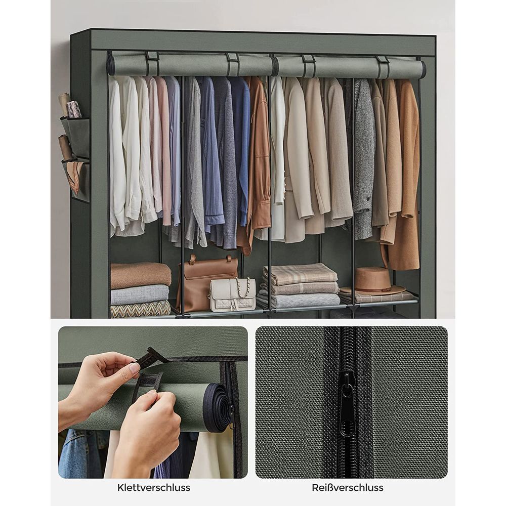 Stoffen Kledingkast met Hangvakken en Planken – Ruime en Praktische Opbergoplossing - De Vries Meubels